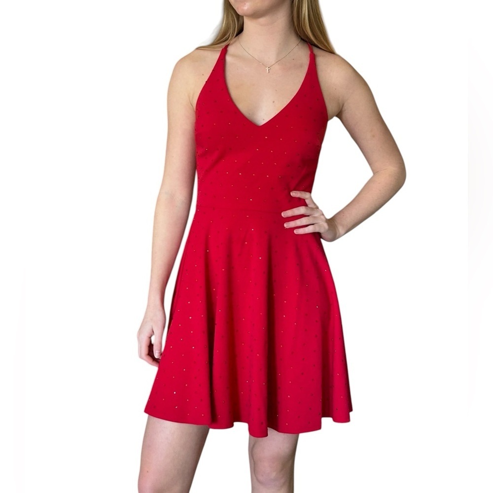 City Studio Cherry Fire Engine Red Embellished Se… - image 1